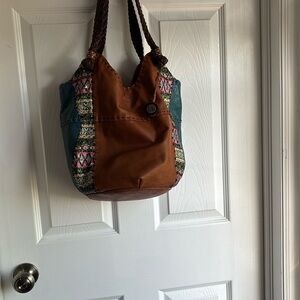 The Sak Bohemian Brown and Teal Women's Bag